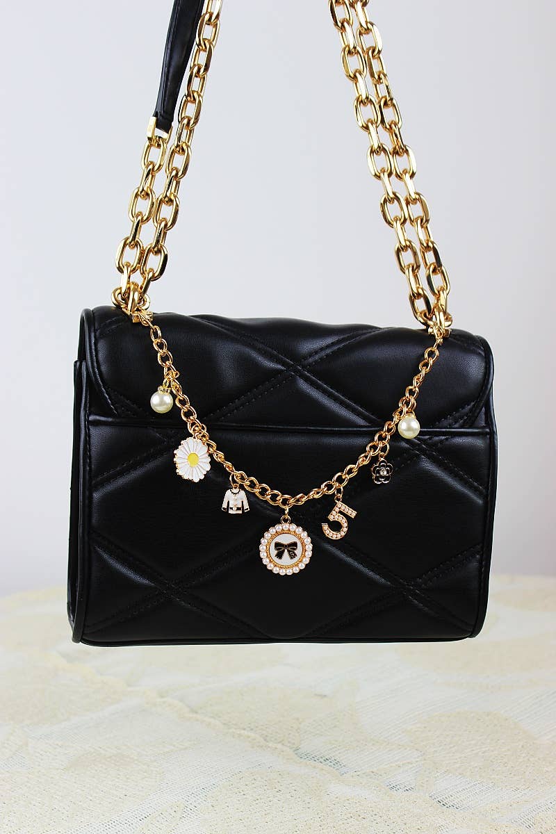 Leto Accessories - Chanel-Inspired Bow Chain Strap – Elegant Purse Bag Charm
