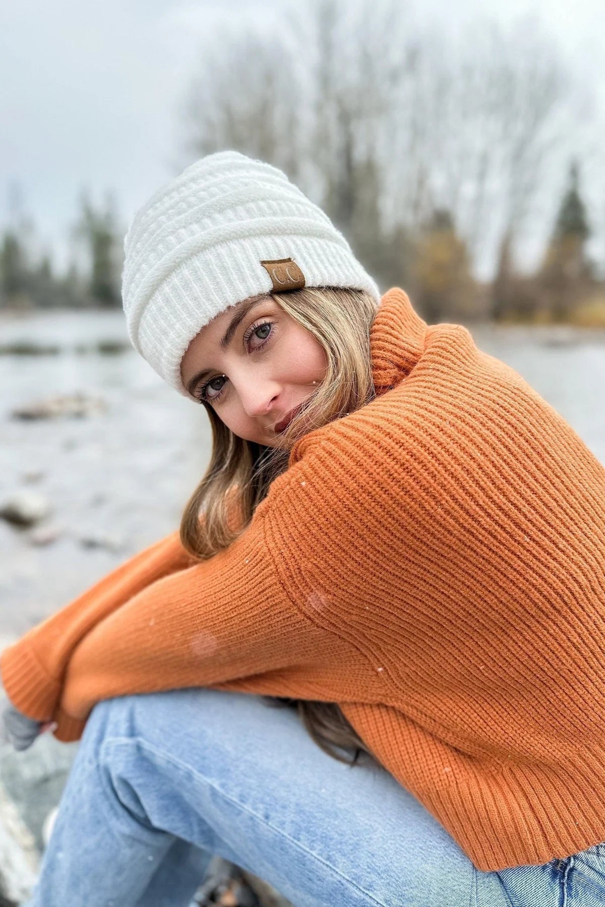 Emma Fuzzy Lined Mixed Soft Yarn Beanie